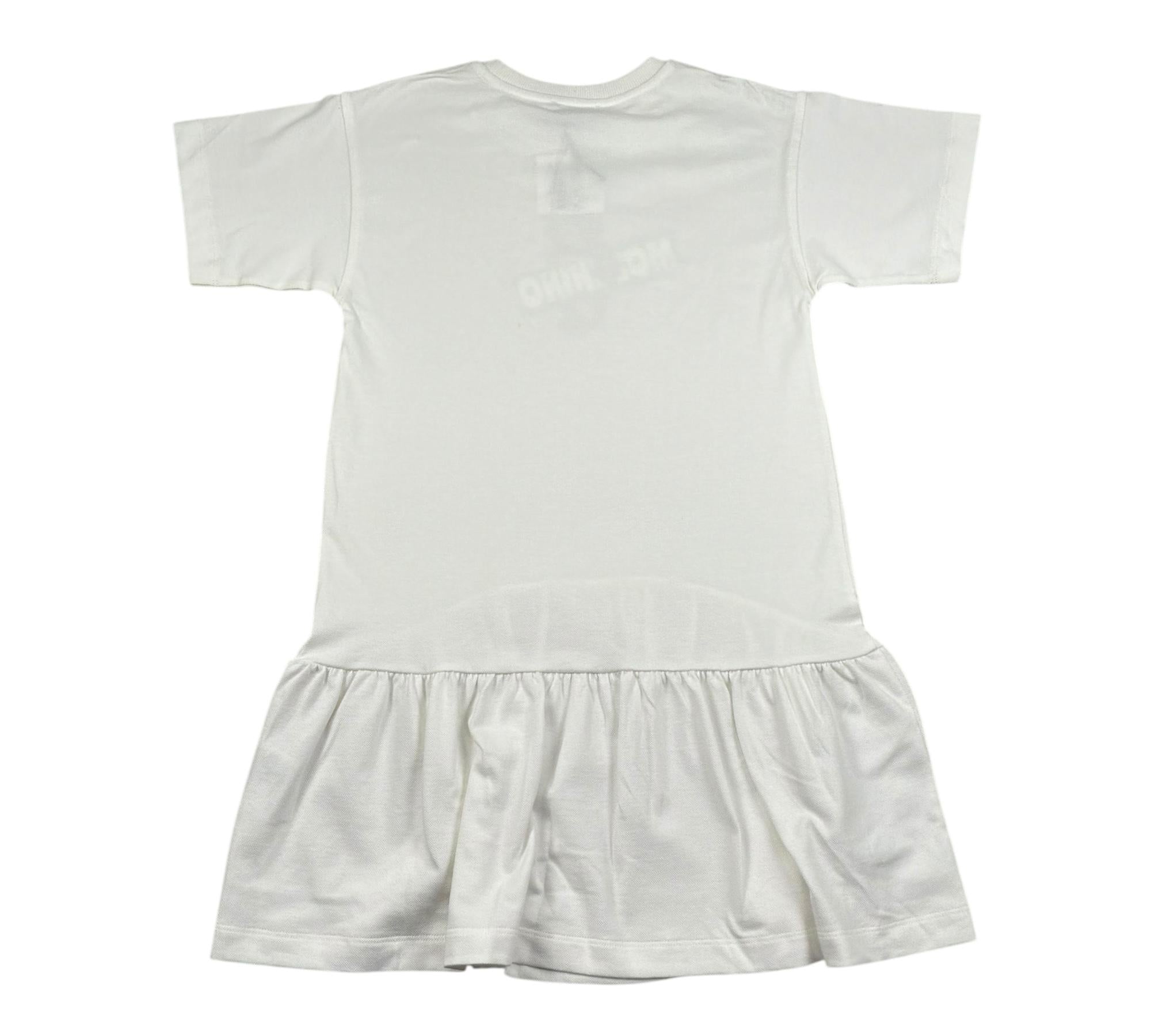 Moschino Abito Mezza Manica Tinta Unita con Stampa per Bambina HDV0HK BIANCO MOSCHINO 