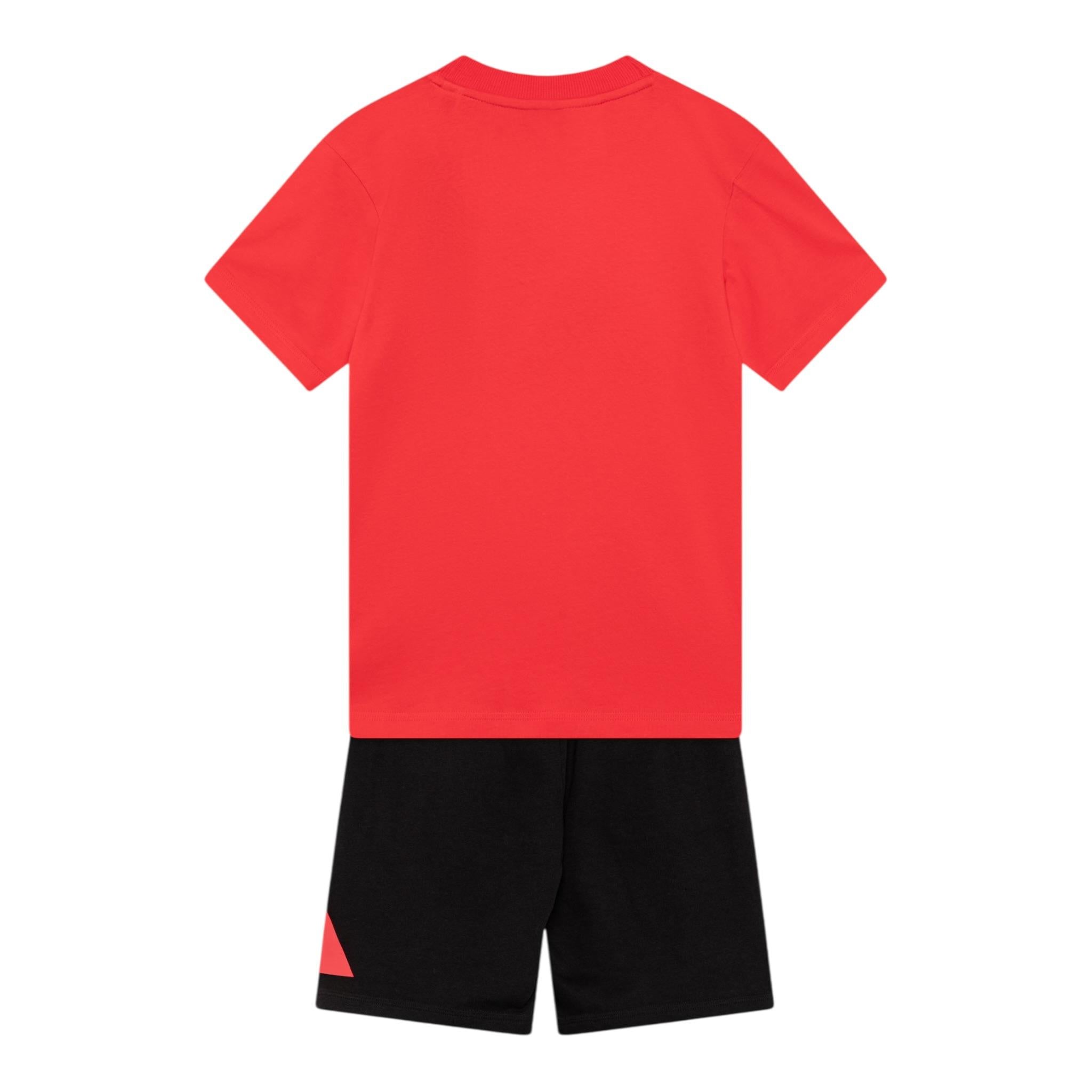 Adidas Completo 2 Pezzi T-Shirt-Bermuda Bicolore per Bambino JC9716 ROSSO/NERO Adidas 