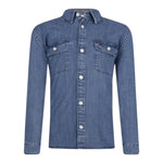 TOMMY HILFIGER camicia in denim tinta unita con tasche Blu per Bambino KB0KB08519 BLU TOMMY HILFIGER 