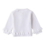 Minibanda Cardigan Tinta Unita con Bottoni Fiori per Neonata 3B762 BIANCO MINIBANDA 