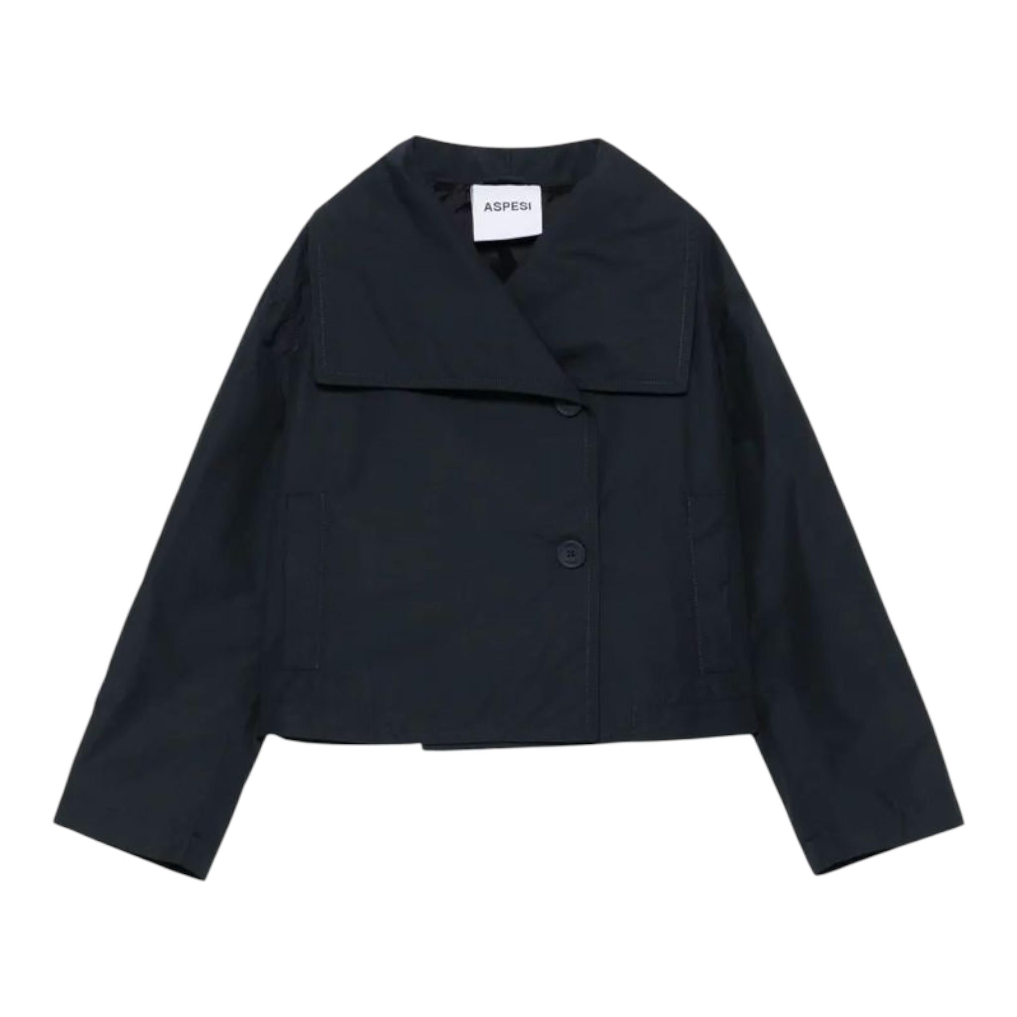 Aspesi Trench Corto Tinta Unita per Bambina S25020GRC0069 BLU ASPESI 