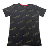 Most Los Angeles T-Shirt Rundhalsausschnitt Einfarbig Logo Schwarz Für Kinder