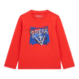 GUESS shirt girocollo tinta unita con stampa Rosso per Bambino N4YI01K8HM4JX ROSSO GUESS 