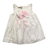 La Stupenderia Schlichtes weißes perforiertes ärmelloses Kleid für Baby Mädchen