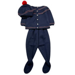 MAC ILUSIO'N completo 3 pezzi maglia-ghettina-cappello Blu per Neonata 9421 BLU MAC ILUSIO'N 