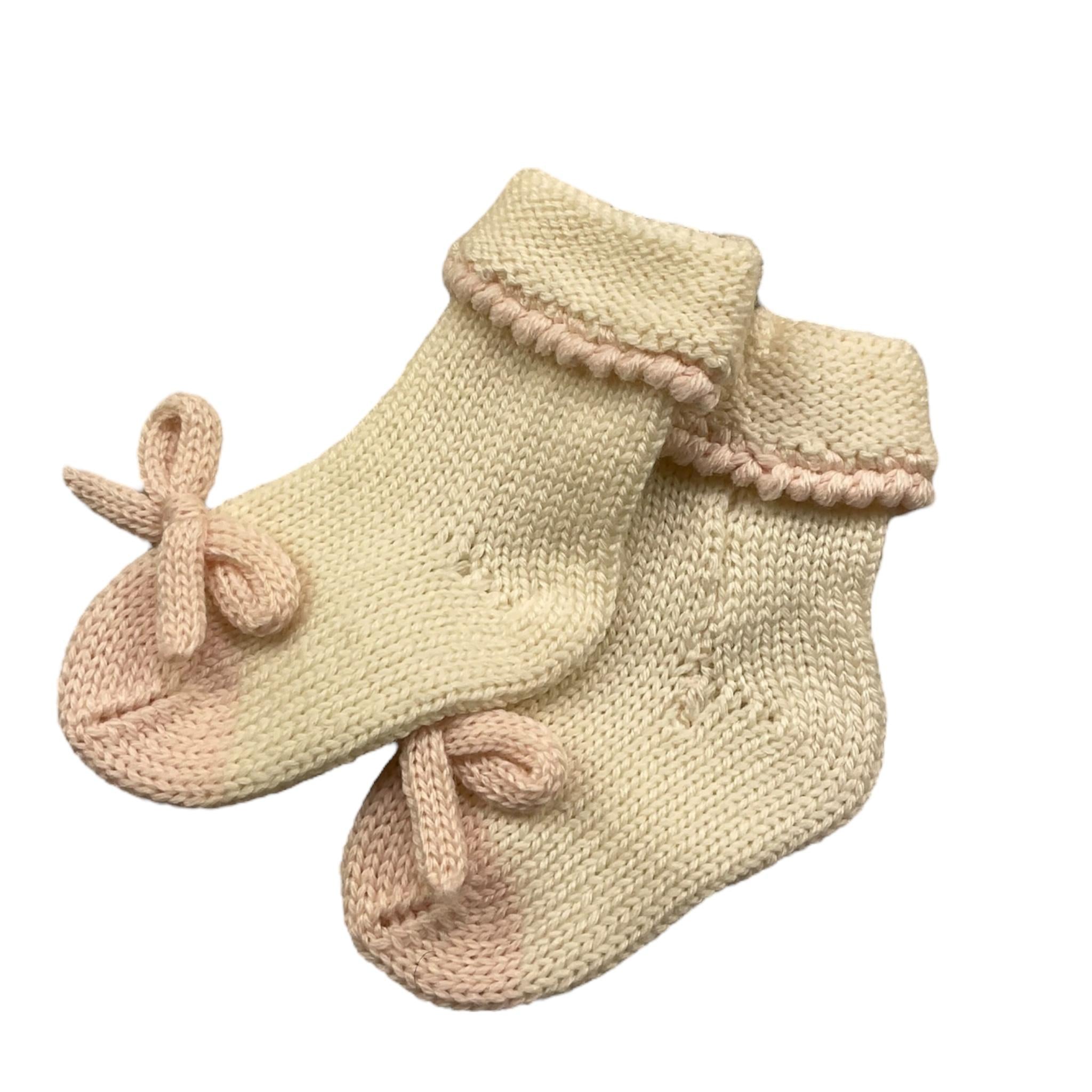 LA STUPENDERIA calzini tinta unita cn fiocco in contrasto Panna per Neonata V16800804 PANNA LA STUPENDERIA 