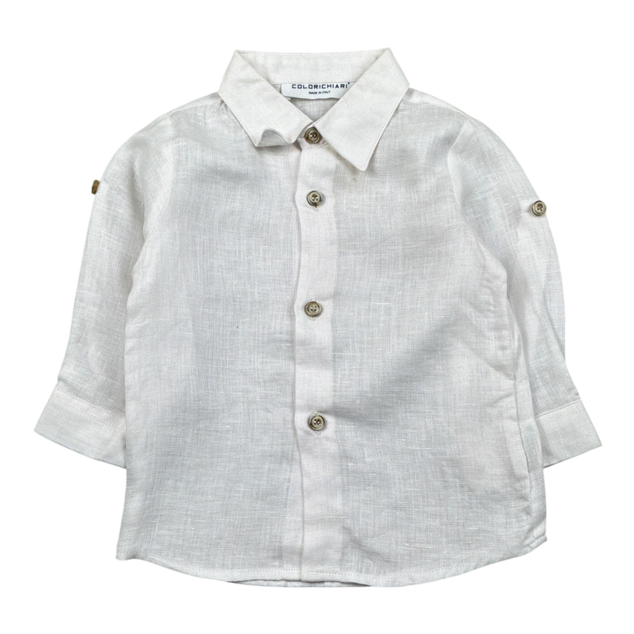 Colori Chiari Completo 2 Pezzi Camicia-Pantalone Bicolore con Fantasia A Quadri Bianco/Azzurro per Neonato MN403080 BIANCO/AZZURRO COLORI CHIARI 