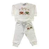 MOSCHINO completo 2 pezzi felpa-pantalone tinta unita Bianco per Neonato MPK039 BIANCO MOSCHINO 