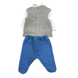 NINNAOH completo 2pz shirt-ghettina tricolore Grigio per Neonato I23220C GRIGIO NINNAOH 