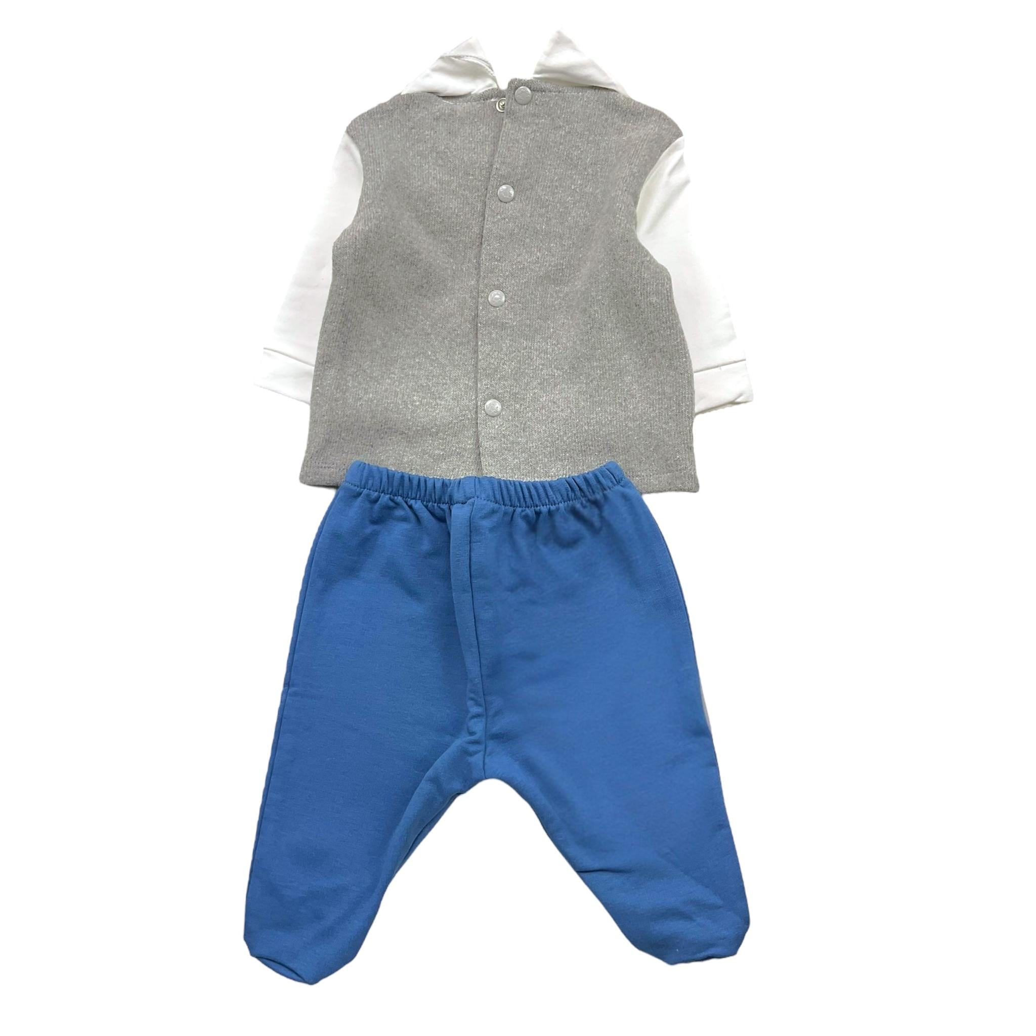 NINNAOH completo 2pz shirt-ghettina tricolore Grigio per Neonato I23220C GRIGIO NINNAOH 