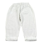 Petit Indi Pantalone Tinta Unita con Fantasia A Righe per Bambino SS25BK8225XJ BIANCO PETIT INDI 
