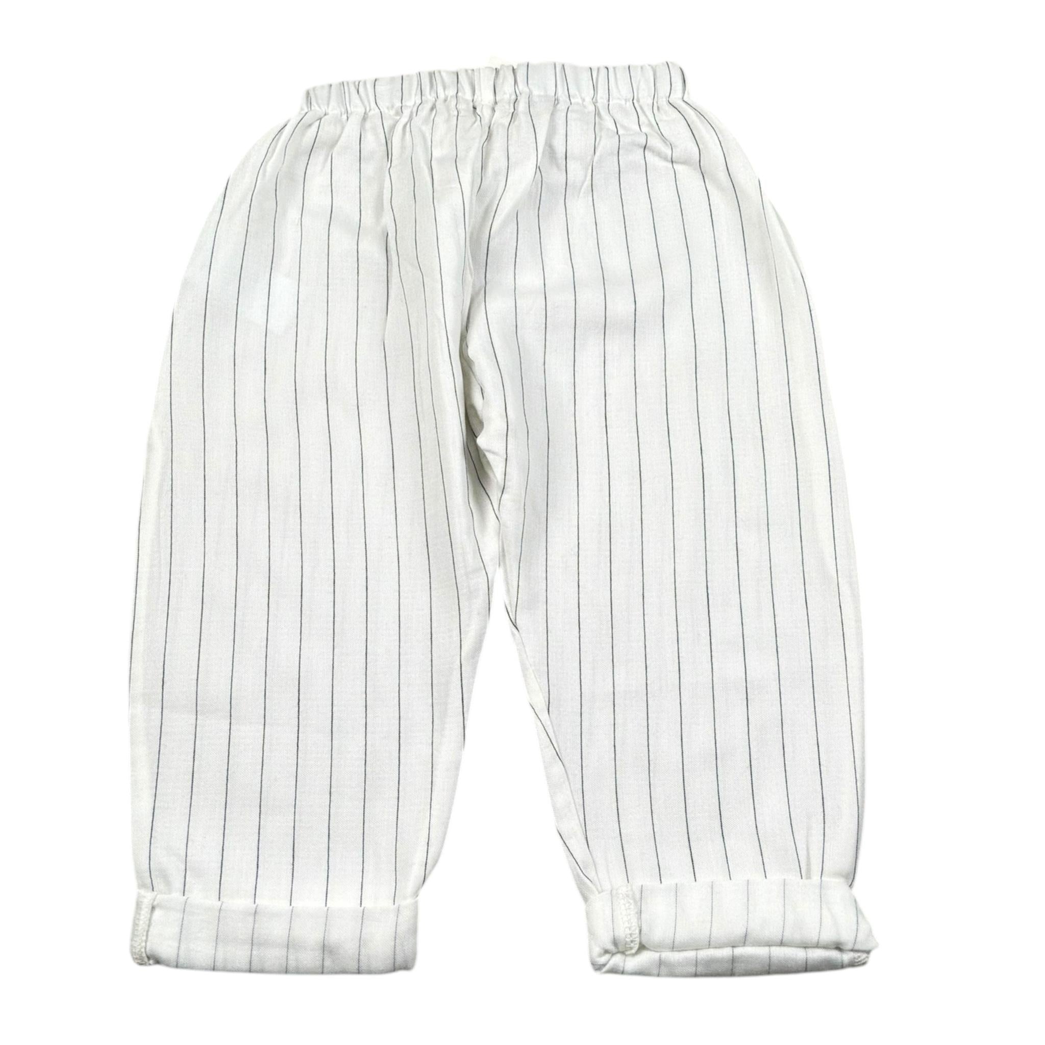 Petit Indi Pantalone Tinta Unita con Fantasia A Righe per Bambino SS25BK8225XJ BIANCO PETIT INDI 