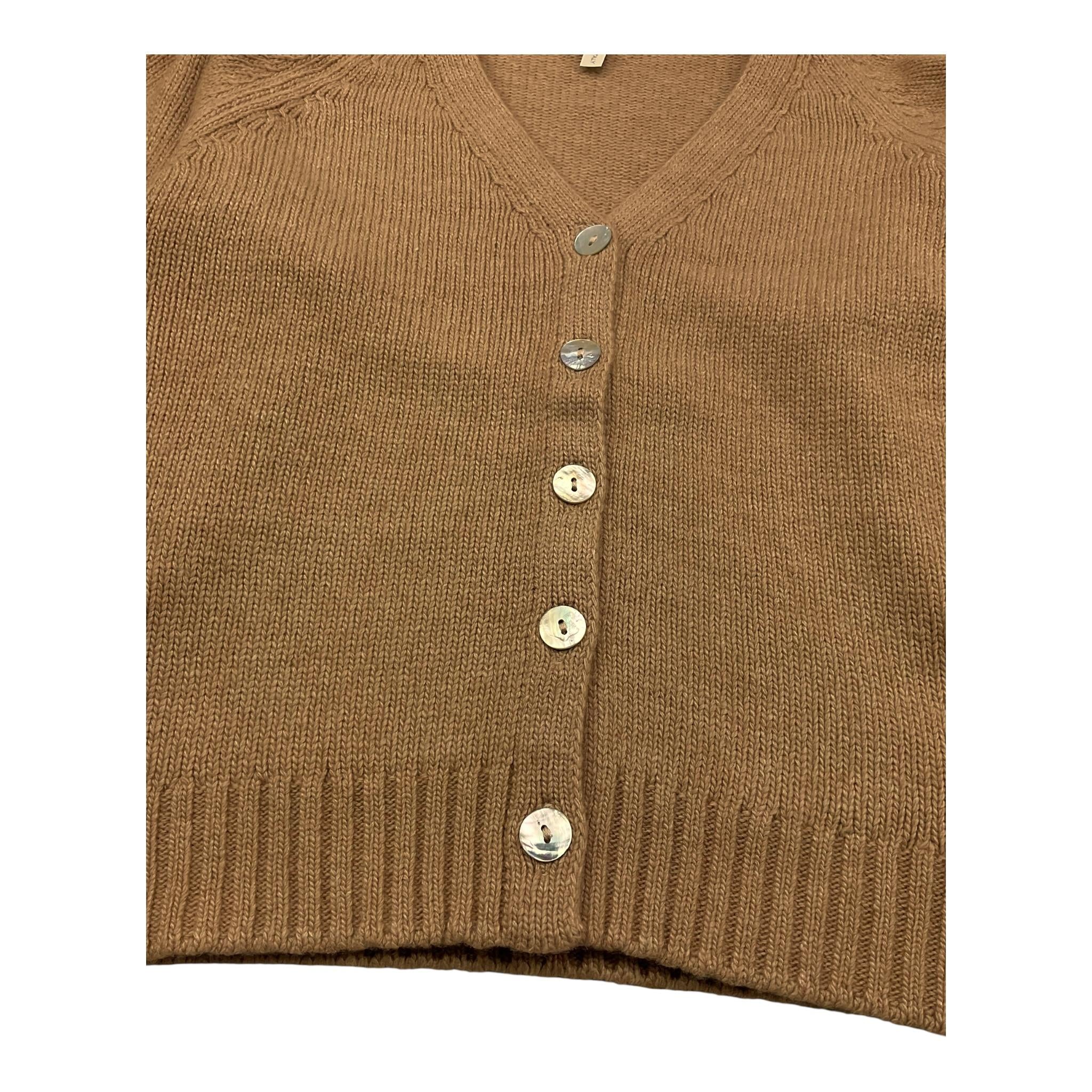 MALVI & CO cardigan tinta unita scollo a v Beige per Bambina F23M001GFLL BEIGE MALVI & CO 