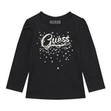 GUESS shirt girocollo tinta unita con stampa logo Nero per Bambina K4BI02J1314 NERO GUESS 