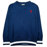 Trussardi Maglia Girocollo Tinta Unita con Logo per Bambino TBP26005MA BLU TRUSSARDI 