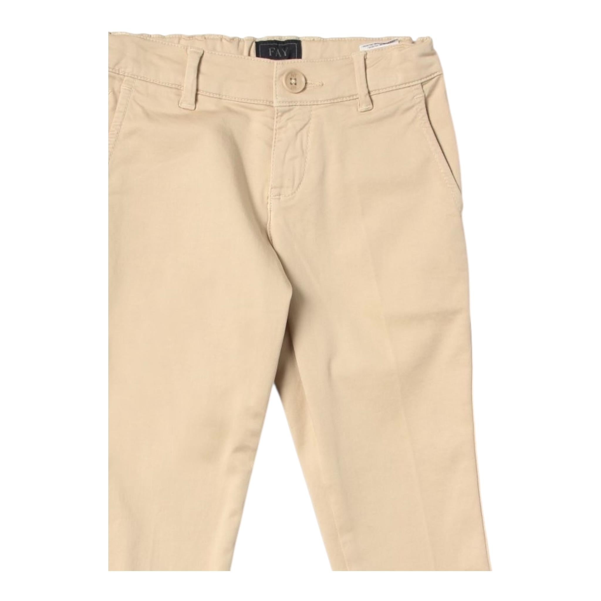 Fay Pantalone Tinta Unita con Tasche Americane per Bambino 5Q6131 BEIGE FAY 