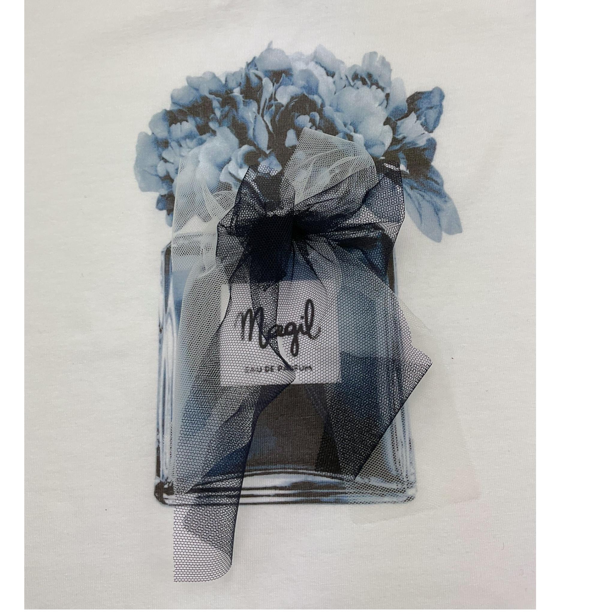 Magil T-Shirt Girocollo Tinta Unita con Stampa per Bambina ZM26096 BIANCO MAGIL 
