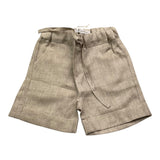 Le Coconne Einfarbige Bermuda-Shorts mit elastischer Taille in Beige für Neugeborene