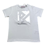 Cesare Paciotti Rundhals-T-Shirt einfarbig mit Aufdruck weiß für Jungen