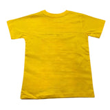 Cesare Paciotti – Einfarbiges T-Shirt mit Rundhalsausschnitt und gelbem Logo-Print für Neugeborene