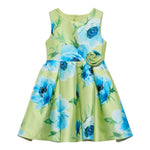 Abel & Lula Abito Giromanica Tinta Unita Fantasia Floreale per Bambina 5069 VERDE ABEL & LULA 