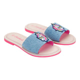 Billieblush Mädchen-Slipper mit schlichtem Print in Hellblau