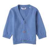Mini Banda Cardigan tinta unita con Bottoni In Contrasto Azzurro per Neonato 3B643X AZZURRO MINI BANDA 