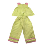 Ilfarobimbi Komplettes Tanktop-Palazzo-Hose Einfarbig Grün Für Mädchen