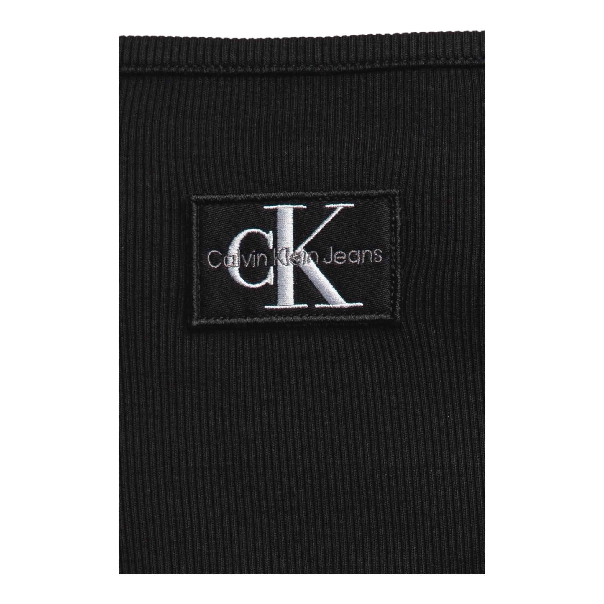 Calvin Klein Canotta Tinta Unita con Logo per Bambina IG0IG02435X NERO CALVIN KLEIN 