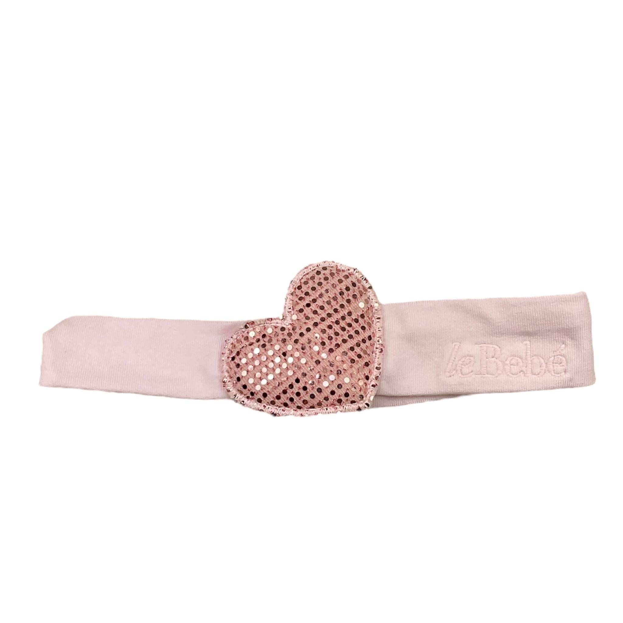 Le Bebe' Fascia Tinta Unita con Brillantini per Neonata LBG5845 ROSA LE BEBE' 