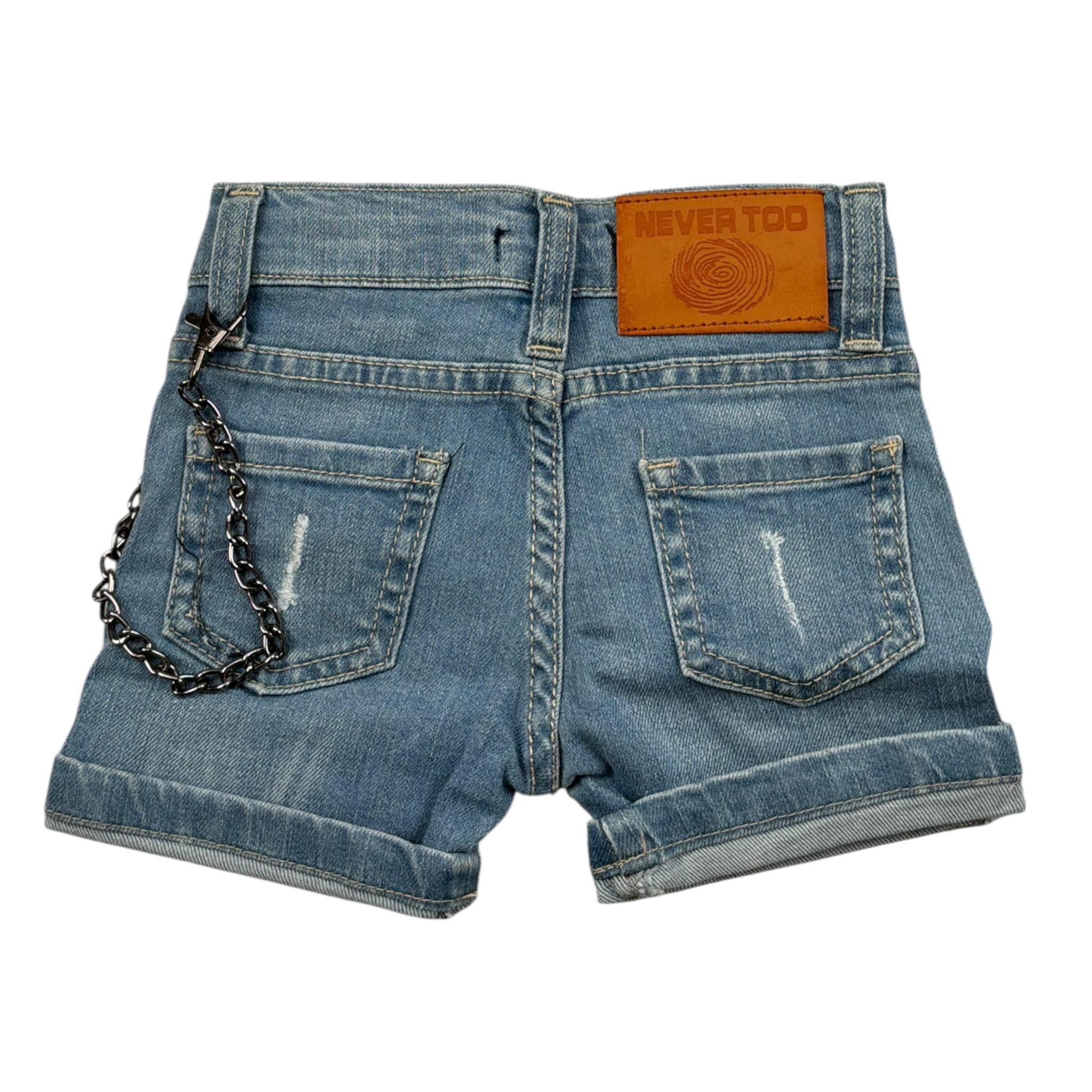 Never Too Bermuda In Denim tinta unita Azzurro per Neonato NT1635N AZZURRO NEVER TOO 