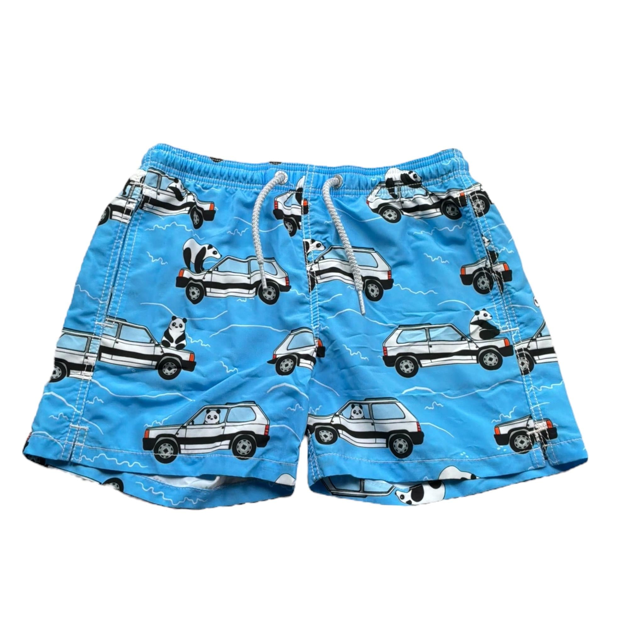 Saint Barth Costume Modello Boxere Tinta Unita con Stampa  per Bambino PANDA AZZURRO SAINT BARTH 