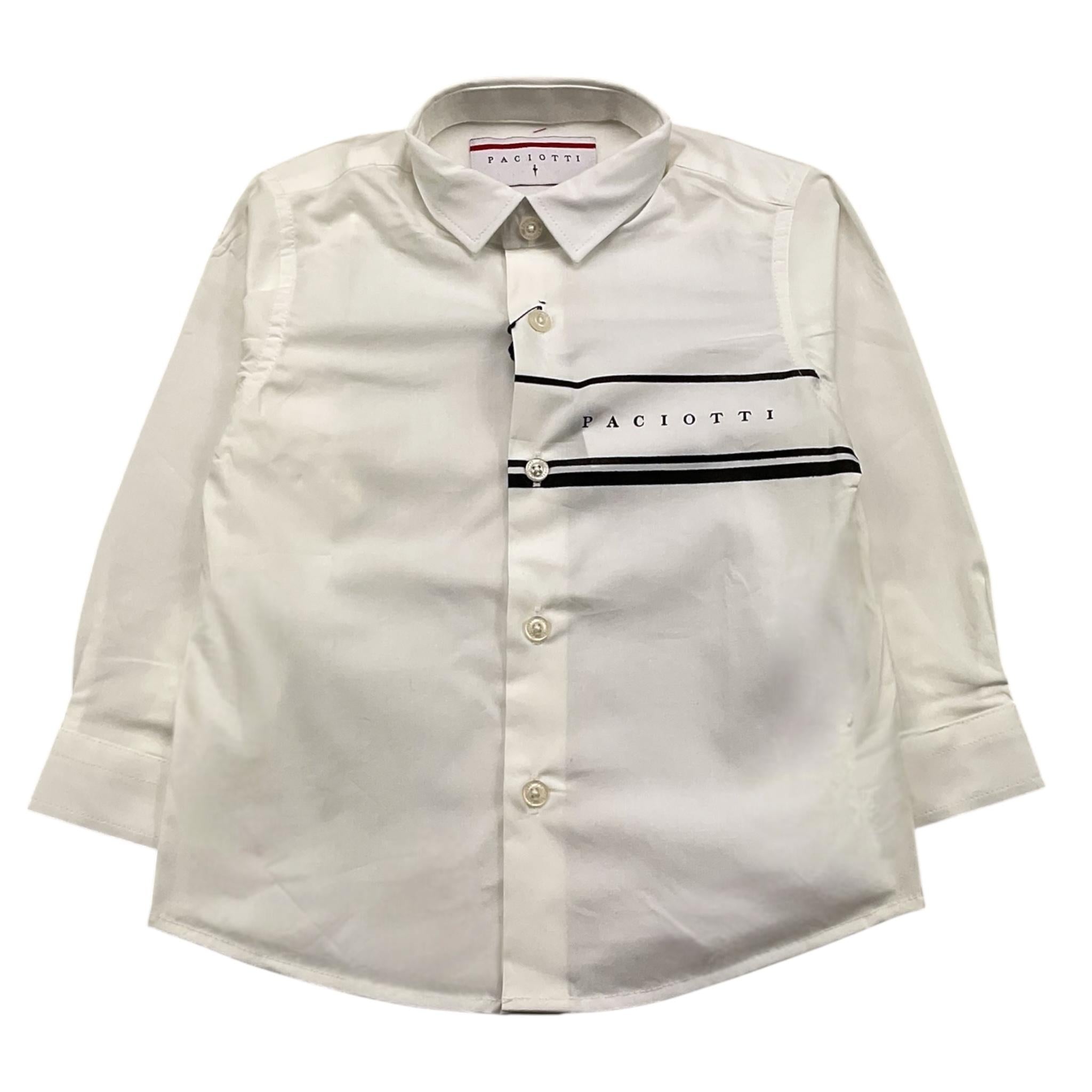 CESARE PACIOTTI camicia manica lunga tinta unita con  logo Bianco per Neonato CMP5351BX BIANCO CESARE PACIOTTI 