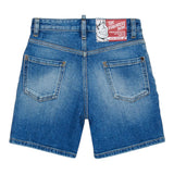 Dsquared2 Bermuda In Denim Tinta Unita per Bambino DQ2838XXX BLU DSQUARED2 