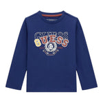 Guess Shirt Girocollo Tinta Unita con Stampa per Neonato N5RI01K8HM4 BLU GUESS 