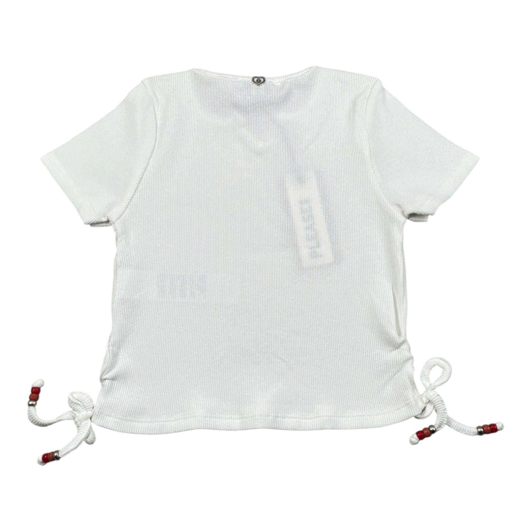 Please T-Shirt tinta unita con Elastico Bianco per Bambina MBC9072G72 BIANCO PLEASE 