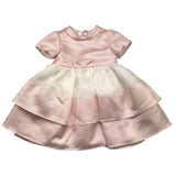 Carlo Pignatelli Zweifarbiges weiß/rosa Zeremonienkleid mit halblangen Ärmeln für Baby-Mädchen