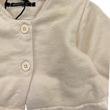 Aventiquattrore Einfarbige Strickjacke mit Puffärmeln Beige für Baby Mädchen