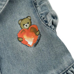 Moschino Abito In Denim Giromanica con Bottoni per Neonata MDV0D9 AZZURRO MOSCHINO 