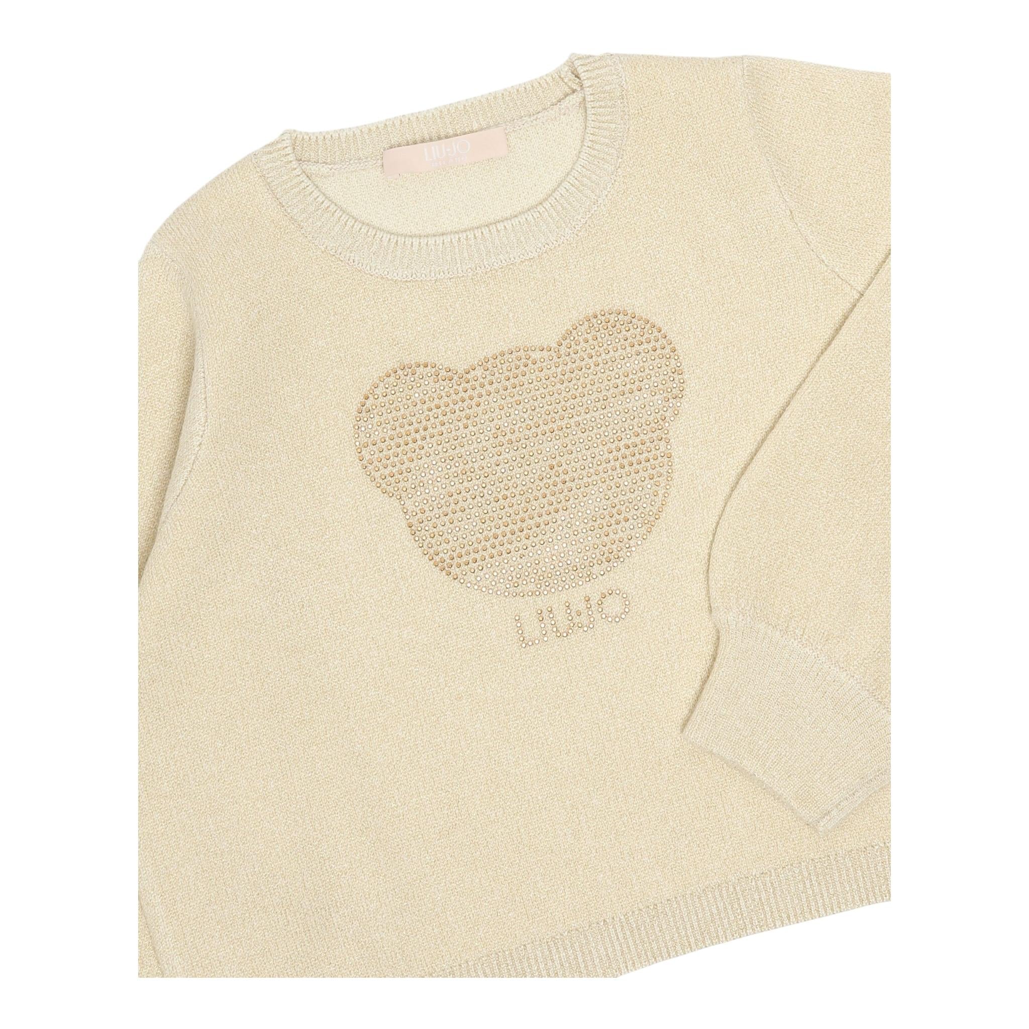 LIU JO maglia girocollo tinta unita lurex Oro per Neonata KF4075XXN ORO LIU JO 