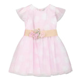 Monnalisa Abito Mezza Manica Tinta Unita In Tulle per Neonata 31A907 ROSA MONNALISA 