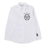 Philipp Plein Camicia Manica Lunga tinta unita con Stampa Bianco per Bambino 2MC001 BIANCO PHILIPP PLEIN 