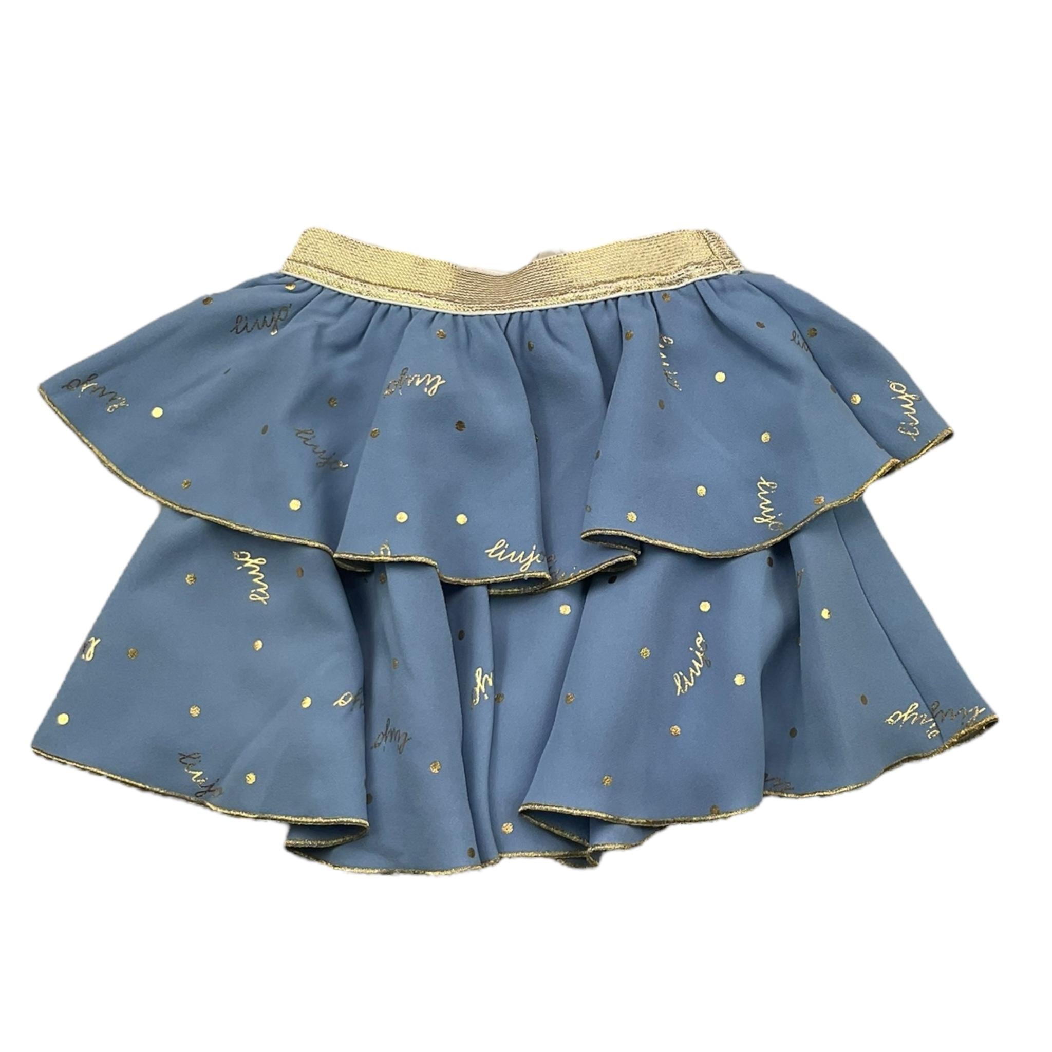 LIU JO gonna tinta unita con stampe logo Azzurro per Bambina KF4050 AZZURRO LIU JO 