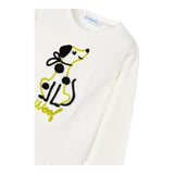 MAYORAL shirt girocollo tinta unita con stampa Bianco/verde per Neonato 4068XN BIANCO/VERDE MAYORAL 