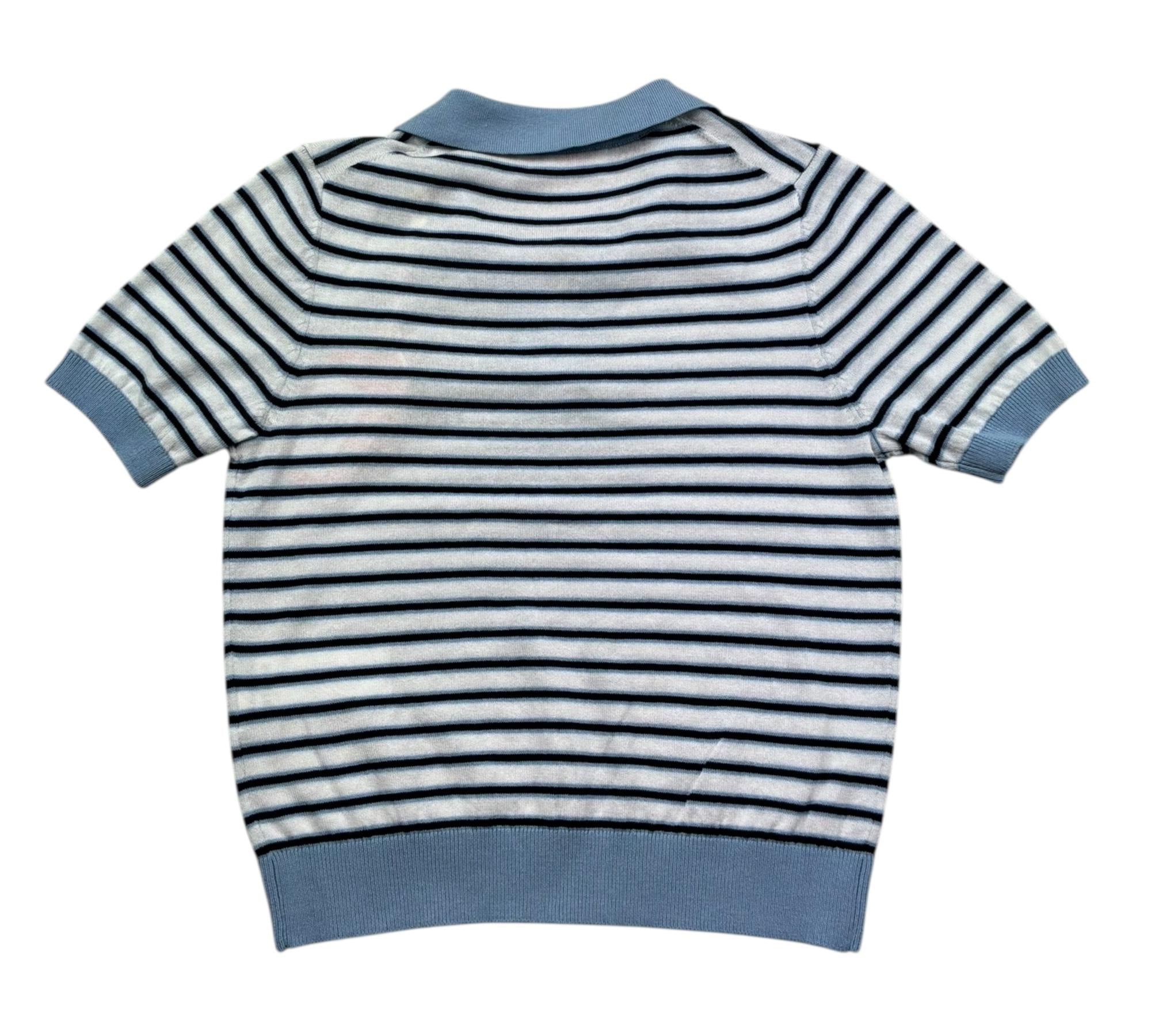 Saint Barth Polo Mezza Manica Fantasia A Righe per Bambina EVONNEJR BIANCO SAINT BARTH 