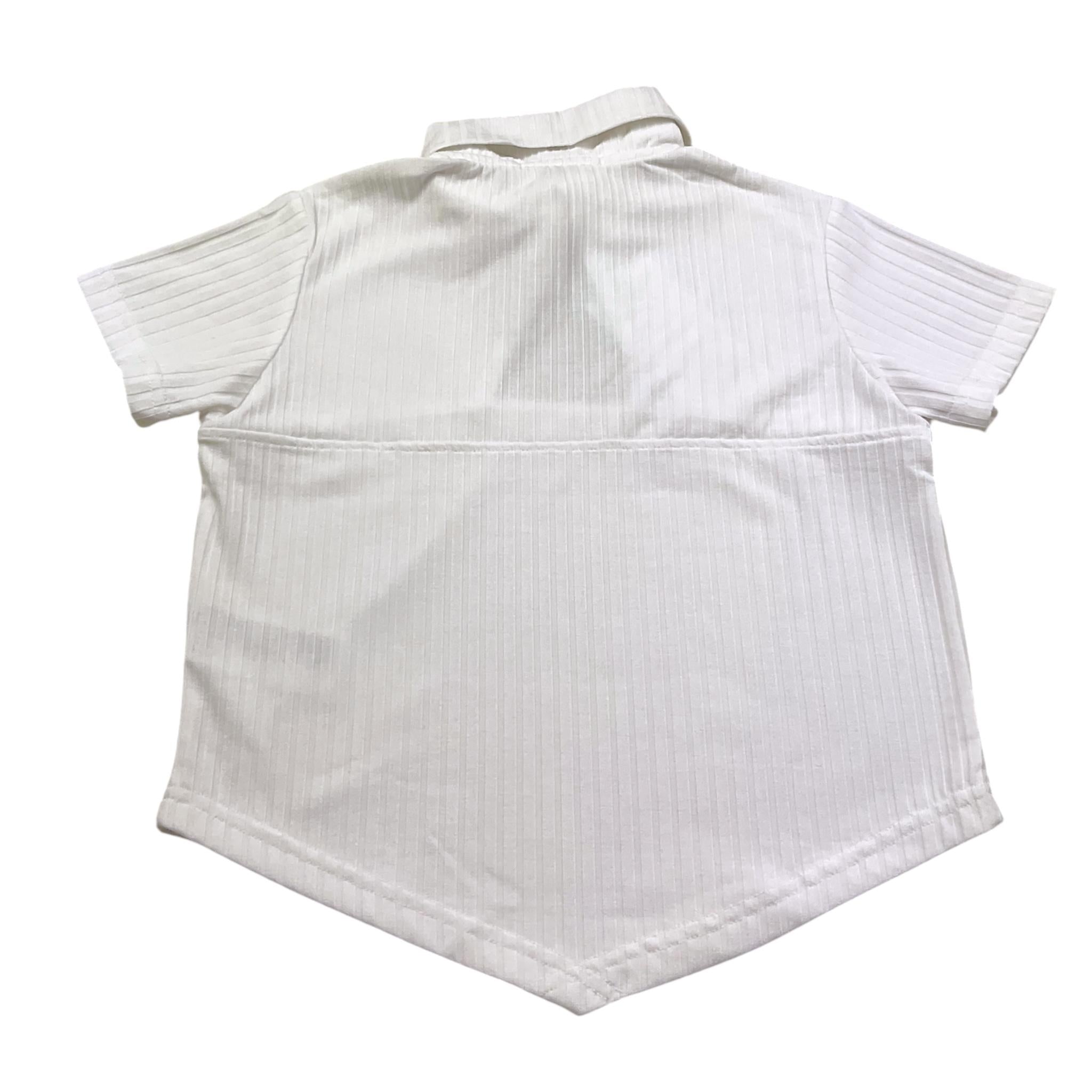 Met T-Shirt Asimmetrica Tinta Unita con Applicazioni per Bambina ME205 BIANCO MET 