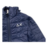 Sun68 Giubbino Tinta Unita con Cappuccio E Logo per Bambino R35301 BLU SUN68 