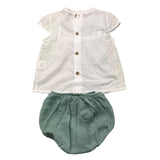Babidu 2-teiliges Set Shirt-Hose Weiß/Grün für Baby Mädchen