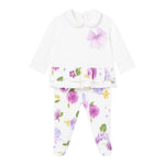 Mayoral Completo 2 Pezzi Shirt-Ghettina con Fantasia per Neonata 1530 BIANCO MAYORAL 