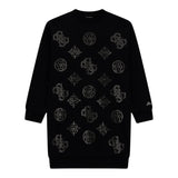 GUESS abito girocollo tinta unita manica lunga con brillantini Nero per Bambina J4YK19A6V4 NERO GUESS 